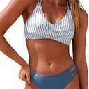ANRABESS Bikini Sets for Women V Neck Criss Cross Two Piece Swimsuit Sexy Cutout Bathing Suit 2026 Beach Vacation Swimwear (M)