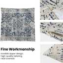 Boho Pillow Covers 22x22 Set of 2, Ethnic Design Decorative Throw Pillows Linen Blue Carpet Pattern Farmhouse Cushion Pillow Covers for Sofa Couch Outdoor Decor