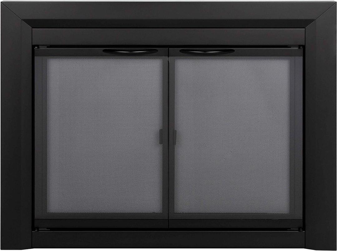 Pleasant Hearth Carlisle Fireplace Glass Door, Large (CL-3002) (Black)