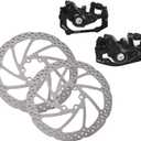 Bike Disc Brake Kit, Mechanical Disc Brakes Aluminum Alloy Caliper Mechanical Disc Brake Caliper Set Front And Rear For Electric Bike Mountain Bike Road Bike Folding Bike (4 pcs set)