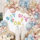 7.2FT Round Backdrop Cover White Round Arch Cover and Boy or Girl Decal Sign - Adjustable Spandex Circle Arch Cover for Birthday Party, Baby Shower, Wedding Decorations