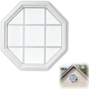 24"x24" Octagon Shed Windows, Double-Pane Insulated Tempered Clear Glass