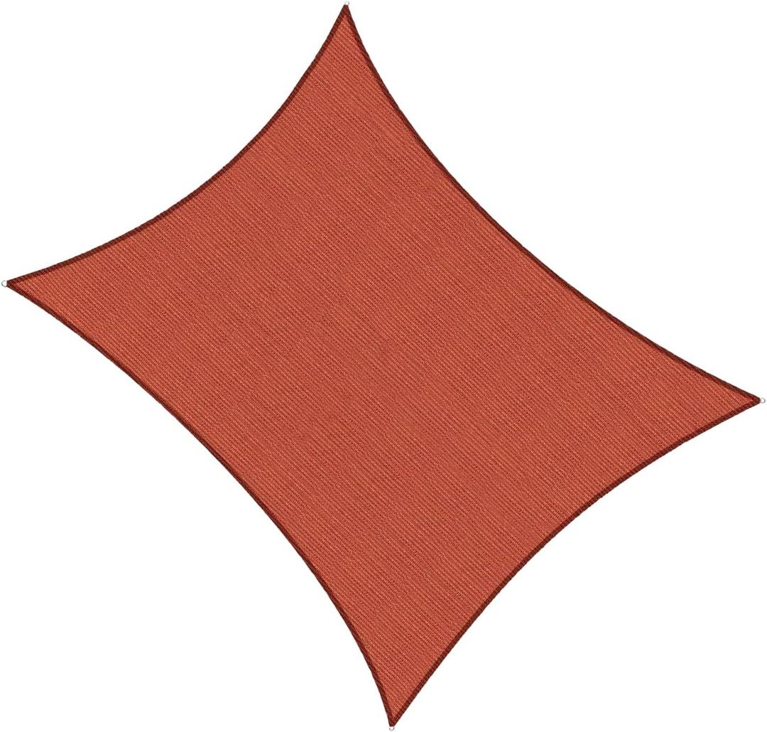AsterOutdoor Sun Shade Sail Rectangle 6' x 10' UV Block Canopy for Patio Backyard Lawn Garden Outdoor Activities, Terra