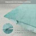 Krifey Throw Pillow Covers Velvet Decorative Square Pillowcase Soft Cushion Case for Couch Bedroom 16x16 Inch Aqua Green, Pack of 2