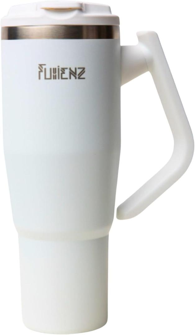 40 oz Insulated Stainless Steel Water Bottle with Handle - Leakproof Tumbler with Flip Straw - Keeps Drinks Cold & Hot - BPA-Free Ecofriendly Reusable Travel & Sports Mug