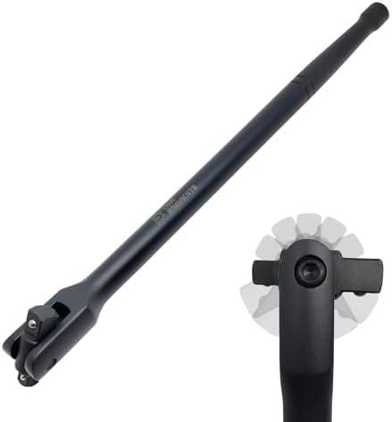 Der Erwachte 16-inch Dual Drive Breaker Bar, 3/8" & 1/2" Drive, Heavy Duty Breaker Bars with 360° Rotatable Head, Spring-loaded Detent Ball, Premium Chrome Vanadium Steel with Black Powder Coating