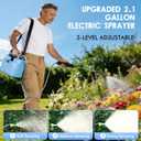Battery Powered Sprayer 2 Gallons: Features Three-Speed Settings, Battery Indicator, Four Atomizing Nozzles, and an Extendable Spray WandIdeal for Backyard Lawn and Garden Tasks