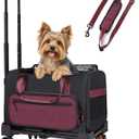 FOXFOCUS 18"x11"x11"Airline Pet Carrier with Wheels for Small Dogs, Red