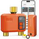 WiFi Sprinkler Timer 2 Zone, Smart Water Timer With Brass Inlet & Outlet | 984 FT Long-Range Wireless Connection, APP Remote Control, Alexa & Google Assistant, Rain Delay And Manual Irrigation