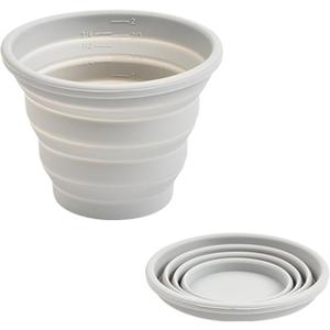 Carimee Silicone Collapsible Cups for Traveling, Reusable Folding Travel Cup, Small Portable Backpacking Camping Cup for Outdoor, 300ml, 1Pack (Gray)
