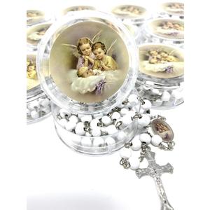 YRP 12 Pcs Baptism White Scented Rosaries with Individual Gift Box - Christening Favor YRP 12 Pcs Baptism White Scented Rosaries with Individual Gift Box - Christening Favor