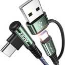 AINOPE 10 FT USB C Cable Fast Charging 240W Long USB C Cable 10 FT Fast Charging C Type Charger USB Cable, Right Angle USB to C Fit iPhone 17 16 15 Pro MacBook Max iPad Samsung 25 10FT Grey