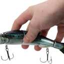 2 x REAL FISH 6.5" The Intruder Multi Jointed Swimbait Bass Fishing Lure Bait Hard Slow Fast Sinking Life Like Gizzard Shad Minnow Bluegill Floating Slow Sinking (1) (BLUEBACK HERRING)