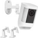2Pack Security Wall Mount for Ring Spotlight Cam Battery and Ring Spotlight Cam Plus/Pro (Battery), 360 Adjustable Indoor/Outdoor Mounting Bracket for Your Surveillance Camera System - White