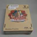 Lxfyloop Santa Claus Christmas Wooden Puzzles for Adults, Unique Shaped Holiday Wood Jigsaw Puzzle with Storage Box 195 Pieces, Stocking Gifts for Xmas, Thanksgiving Family Game 11.4x9.7 Inch (Small)