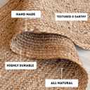 HOMEMONDE Handcrafted Braided Jute Runner Rug 2x6 ft - Rustic Vintage Natural Area Rug - Farmhouse Indoor Eco Friendly Floor Rug for Kitchen, Hallway, Entryway, Living Room, Bedroom