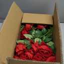 InnoGear 50 Pcs Red Roses Artificial Flowers, Fake Velvet Silk Rose Bulk Faux Flower for Mother's Gift Decoration DIY Wedding Centerpieces Proposal Bridal Bouquets Party Floral Decor (50, Red)
