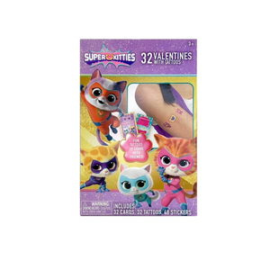 Disney Jr. Super Kitties 32 Valentines with Tattoos