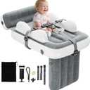 Inflatable Toddler Airplane Bed with Storage Bag - Lightweight Airplane Seat Extender for Kids - Inflatable Toddlers Air Mattress & Portable Kids Travel Bed with Hand Pump & Safety Belt