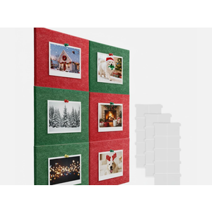 Pangda 6 Pcs Christmas Cork Boards 24" x 36" Red Green Felt Wall Tiles with Glue Christmas Wall Bulletin Board Tiles Decor Message Memos Photo Display Boards for Xmas Home Office Classroom School