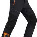 MAGCOMSEN Men's Snow Ski Pants Fleece Lined Winter Water Resistant Insulated Work Hiking Snowboard Pants 4 Pockets (36, Black)