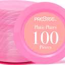 Prestee Pink Plastic Plates 6.25" 100 Pack Disposable Party Plates for Wedding, Events, Parties Elegant Pink Plastic Plates for Party, Fancy Disposable Dinnerware for Desserts, Salad