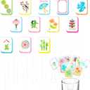 LemonRoad 24 Pcs Mahjong Cocktail Swizzle Sticks, Plastic Mahjong Drink Stirrers, Acrylic Shafts for Cocktail, Coffee, Whiskey Beverage, Crystal Cake, Bars, Restaurants, Cafes, Home (Cute)