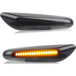RUXIFEY LED Side Marker Turn Signal Lights Smoked Lens Compatible with BMW E90 E91 E92 E93 E46 E53 X3 E83 X 1 E84 E81 E82 E87 E88
