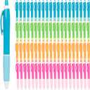 Simply Genius Retractable Ballpoint Pens - 100 Pack, Assorted Barrel Colors, Black Ink, 1.0 Mm Medium Tip - Bulk Pens for Office & School Supplies