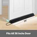 Comfyanno 36 Weighted Under Door Draft Stopper, Fits Front, Bedroom, Interior Door, Easy to Install, Block Cold Air Draft from Bottom Door, 2.2lb, Fits Door Gap up to 3, Black