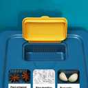 Airtight Flour Storage Container, 25lb 2Pack Blue Large Rice Bin with Wheels, Seal Locking Lid, BPA-Free, Includes Measuring Cup & Scoop, Kitchen Organization