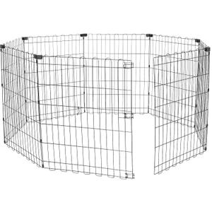 Amazon Basics Foldable Octagonal Metal Exercise Dog Playpen - Indoor/Ou, , Blacktdoor, No Door, Small (8 Panels, 24 x 30), Easy to assemble, store, and customize, 30" - Small, Black