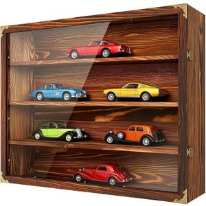 1/18 Scale Diecast Display Case Wooden Wall Mount Model Car Display Cabinet, 27.56 x 6.79 x 22.09 inches