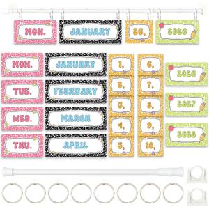 2 x Flip Calendar for Classroom 2026-2028, 53 Date Cards, 15.7x27.6