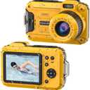 Underwater Camera, 2.7K 56MP 33FT Waterproof Digital Camera with 6X Optical Zoom & 4X Digital Zoom 2.8" IPS Screen, Ideal for Snorkeling, Swimming and Outdoor Adventures with 32G Card (Ginger)