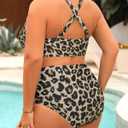 Yonique Womens Plus Size Bikini High Waisted Swimsuits Two Piece Bathing Suits Tummy Control Swimwear (XXXL)