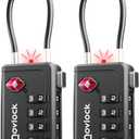 TSA Approved Luggage Locks | Inspection Indicator, 4-Digit Combination, Durable Zinc Alloy | for Suitcases, Backpacks, Travel Bags | Black, 2-Pack