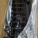 MAJALiS Expandable Stainless Steel Over The Sink Dish Drying Rack for Small Kitchen, Counter Space Saving, Hanging Compact RV Plate Drain Strainer in Black Wire Metal with Adjustable Utensil Holder