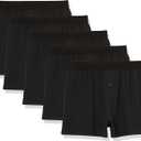 Amazon Essentials Cotton Jersey Boxers - Men's Underwear, Available in Big & Tall, Pack of 5 (XX-Large Big, Black)
