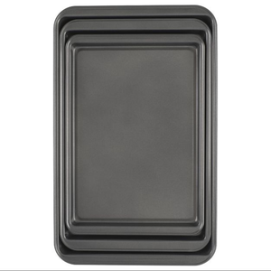 GoodCook Ready Set of 3 Nonstick Sheet Pan Set Dark Gray: Steel Baking Sheet Pans Set, Dishwasher-Safe Bakeware