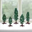 5 Pcs Wooden Pine Tree Decor, Standing Spring Trees Signs, Cabin Decor, Spring Decor, Rustic Tiered Tray Decor, Farmhouse Decor for Home Table Centerpiece Shelf Mantel Decor