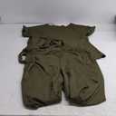 Women's 2 Piece Outfits Suit Set Short Sleeve Peplum Top Flared Pants Sets Business Pantsuits (X-Large, Army Green)
