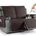 TAOCOCO Loveseat Recliner Cover Non-Slip Sofa Slipcover, Pet Covers for Loveseat Recliner with Elastic Straps, Washable Reclining Loveseat Cover Recliner Furniture Protector (2 Seater, Chocolate)