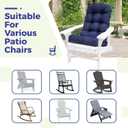 Outdoor Adirondack Chair Cushions Set of 2,Waterproof Rocking Chair Cushion with Ties Non-Slip,Black Thick Patio Chair Seat Cushion for Indoor Outdoor Furniture 47 in*19.68 in*3.9 in