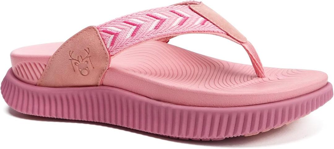 KuaiLu Womens Fashion Orthotic Flip Flops Ladies Athletic Thick Cushion Recovery Thong Sandals Slip On Memory Foam Walking Sandles With Comfortable Plantar Fasciitis Arch Support