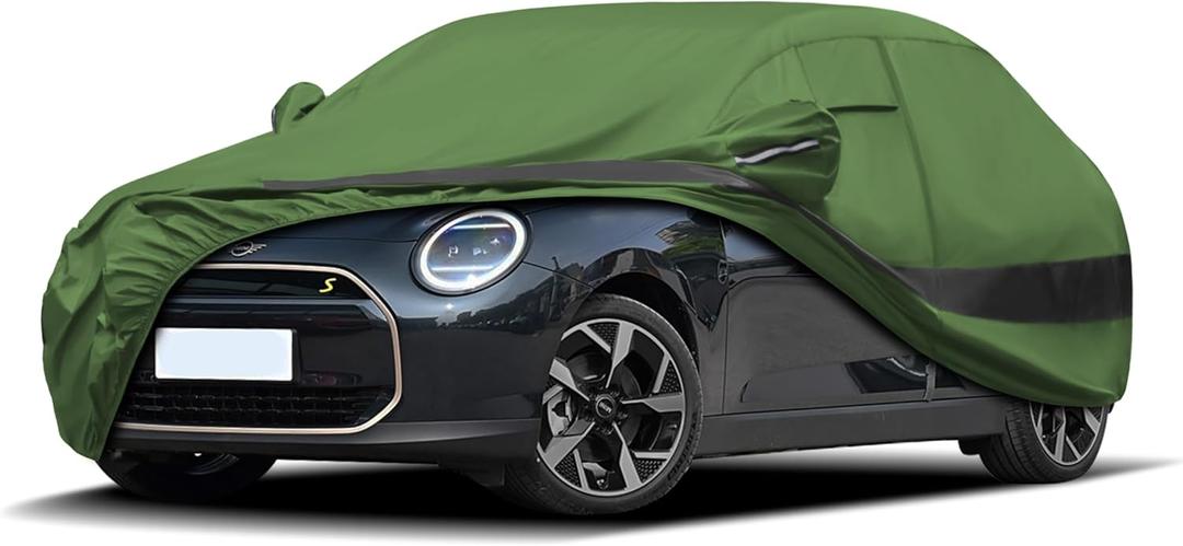 Heavy Duty Outdoor Car Cover Compatible with 2014-2026 Mini Cooper 2 Door,Waterproof All Weather for Automobiles, Outdoor Full Cover Rain Sun UV Protection with Zipper Cotton