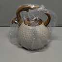 Foedo Tea pot, 3.2Qt Whistling Tea Kettle Stovetop, Convenient switch/heatresistant handle, coffee, tea, milk teapots, Gas Electric Applicable (cream)