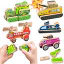 Wooden Military Building Blocks,33 Pcs Snap-Together Toy for 3-6 Year Olds,Montessori-Inspired Fine Motor Skill Educational Gift,STEM Take Apart Learning Toys with Helicopter Truck