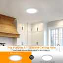 LZHOME 12 Pack 8 Inch LED Recessed Lighting with Junction Box Ultra-Thin, 3000K/4500K/6000K Selectable, 8" Dimmable Canless LED Downlight, 1800LM CRI80 High Brightness 5%-100% Recessed Light