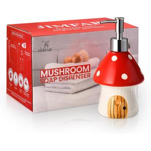 Mushroom Soap Dispenser for Cute Kitchen Decor - Cute Soap Dispenser for Bathroom Decor - Unique Bathroom Accessories for Mushroom Themed Gifts